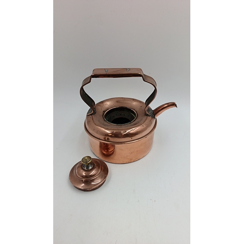 74 - Lot of 2x Copper/Brass Kettles and Hot Chocolate Pourer
