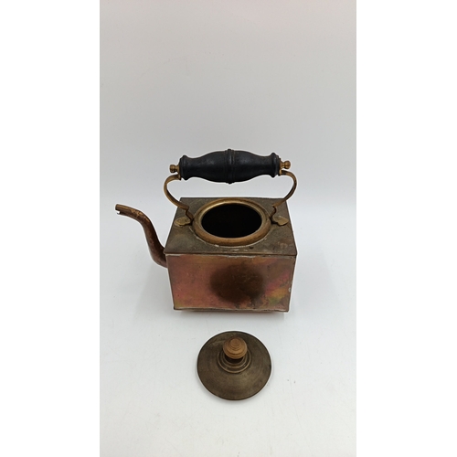 74 - Lot of 2x Copper/Brass Kettles and Hot Chocolate Pourer