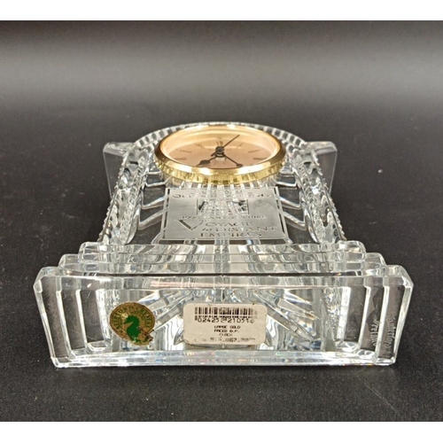 300 - Waterford Crystal Cunard Queen Elizabeth 2 1996 World Cruise quartz mantel clock