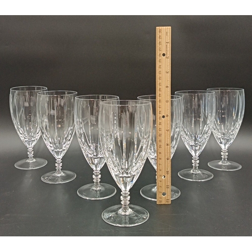 301 - Lot of 7x Louise Kennedy crystal water glasses, H: 19cm.