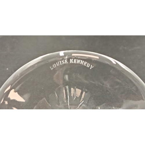 301 - Lot of 7x Louise Kennedy crystal water glasses, H: 19cm.