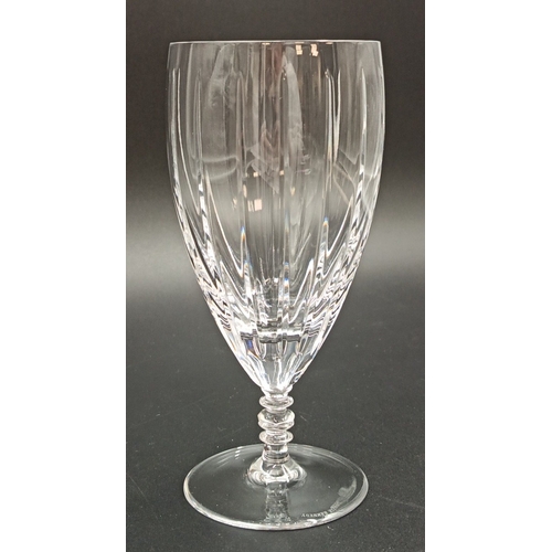 301 - Lot of 7x Louise Kennedy crystal water glasses, H: 19cm.