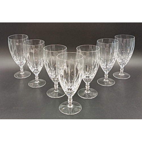 301 - Lot of 7x Louise Kennedy crystal water glasses, H: 19cm.