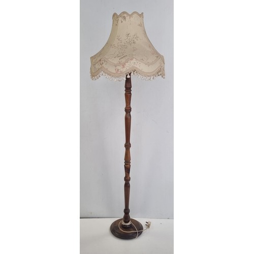 4 - Mahogany Barely Twist Standard Lamp and Shade