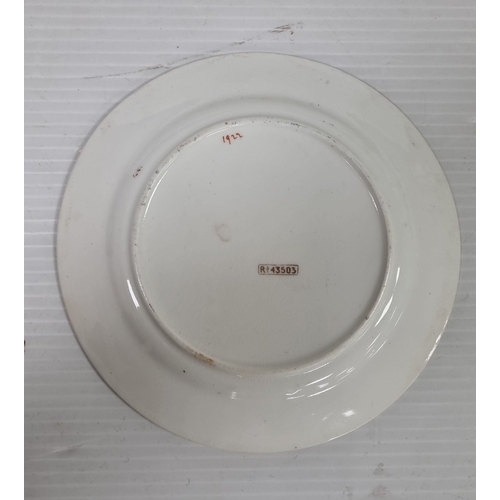 84 - Floral porcelain tea wares with gilt rims, registration mark R 43503