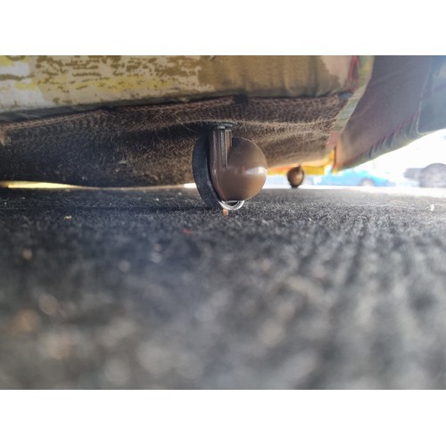 2 - Upholstered Three Seater sofa in a Floral Peacock Fabric ,  H: 83cm x W: 190cm x D: 96cm