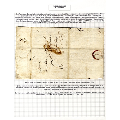 1398 - LONDON 1780-1847 range of covers addressed outside the capital with variety of charges and marks inc... 