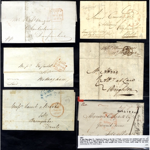 1398 - LONDON 1780-1847 range of covers addressed outside the capital with variety of charges and marks inc... 