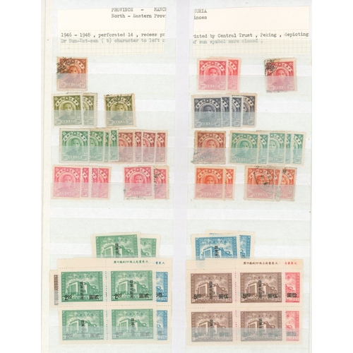 156 - CHINA (PROVINCES) collection/stock in stock book with Manchuria, North East etc. A duplicated lot bu... 