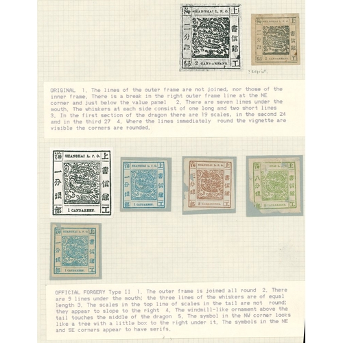 157 - CHINA (SHANGHAI) 1865-96 duplicated ranges in a stock book commencing with a small study of the Forg... 