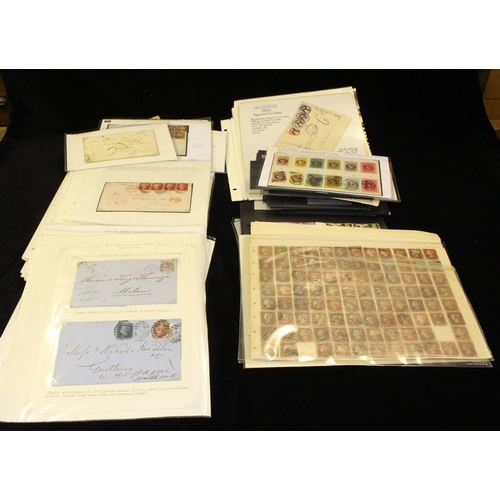 1778 - GREAT BRITAIN accumulation on leaves or stock cards incl. several penny blacks, QV/KEVII/KGV high va... 