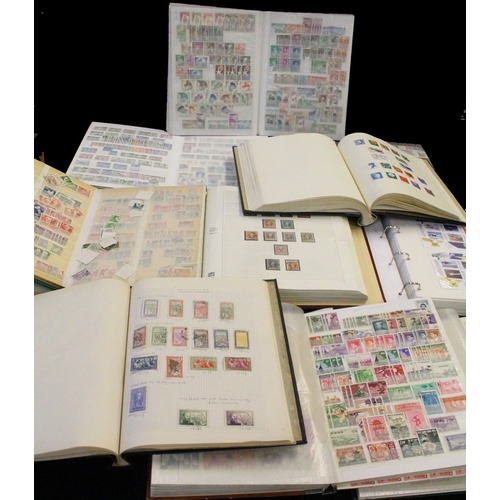 112 - FOREIGN accumulation in carton with M & U ranges housed in ten albums or stock books incl. Dutch E. ... 