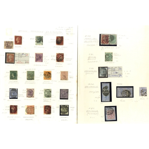 1211 - GB & COLONIAL ISSUES (63 items) bearing vertical or horizontal barred killer cancels mainly on QV Su... 