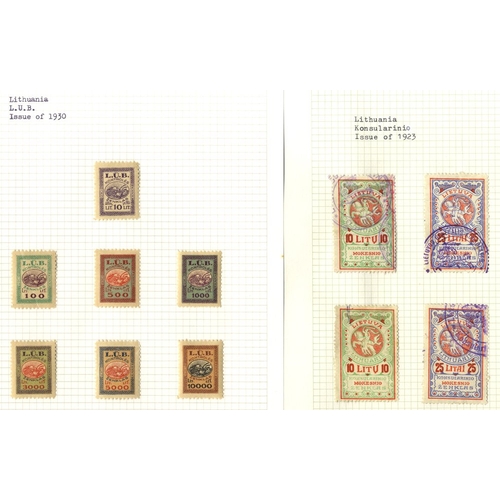 137 - BALTIC STATES collection housed in three albums from LATVIA (2 albums) incl. General Duty Revenues, ... 