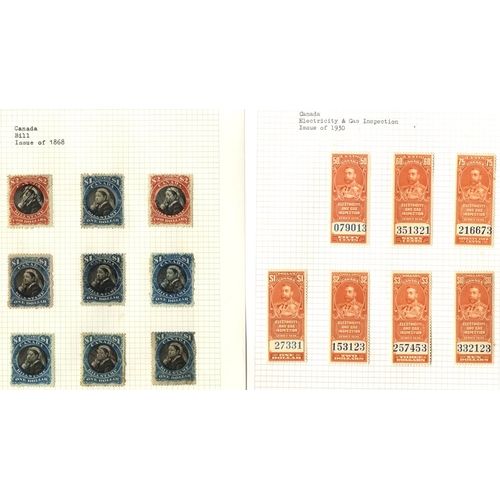 141 - CANADA Revenues collection housed in 5 Eclipse albums with duplicated ranges from 1864 Bill stamps v... 