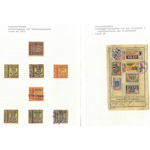 145 - CZECHOSLOVAKIA useful ranges in eight volumes. Revenues incl. Banknote Control, Fare Exemption, Flow... 