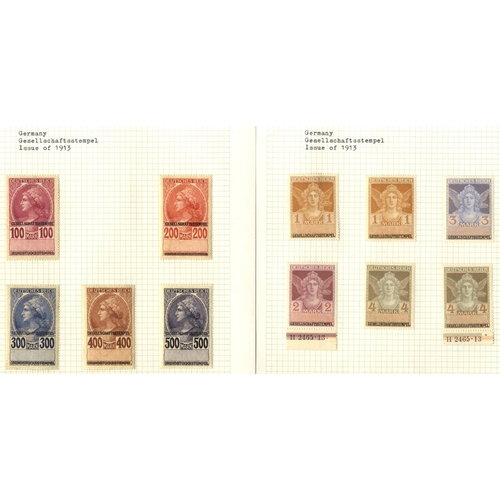 155 - GERMANY Revenue stamps 1880's-1980's collection neatly presented in six Byron albums incl. Cigar Tax... 