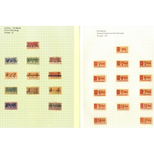 158 - GERMANY Health Insurance Revenue stamps collection neatly presented in three Eclipse albums from 189... 