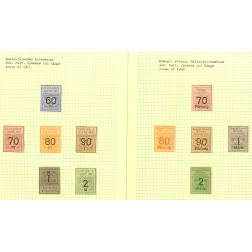 160 - GERMANY Railway Parcel stamps early 20thC range of STATE & PRIVATE stamps neatly presented in alphab... 