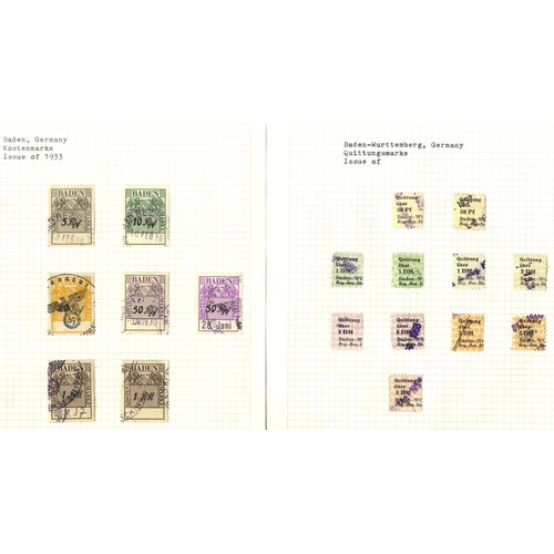 162 - GERMAN STATES collection of Revenue stamps housed in ten York albums with ranges from Anhalt to Prus... 