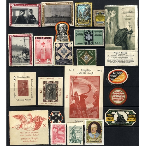 195 - WORLD WAR I CINDERELLA POSTER STAMPS/LABELS etc. collection housed in three large stock books (spars... 