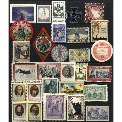 195 - WORLD WAR I CINDERELLA POSTER STAMPS/LABELS etc. collection housed in three large stock books (spars... 