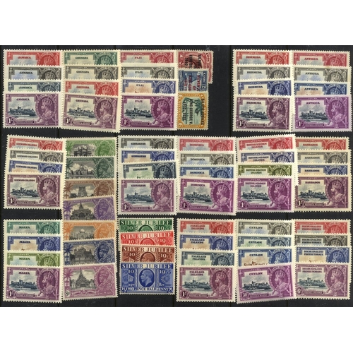 196 - 1935 Jubilee sets, M (28 different) odd tone or heavy mount, generally good incl. Antigua, Bechuanal... 