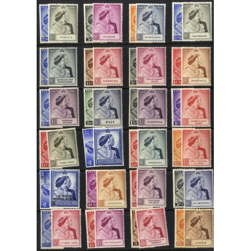 200 - 1948 Wedding sets M (24 different incl. Ascension, Basutoland, Bechuanaland, Falklands, Gambia, K.U.... 