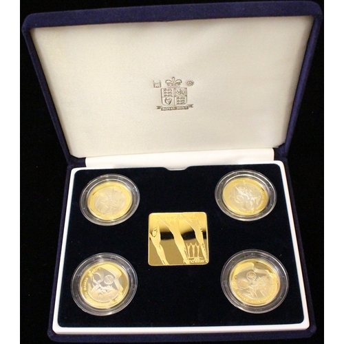 1260 - 2002 Royal Mint £2 Commonwealth Games Silver Proofs set of four, cased/cert. PSS09.