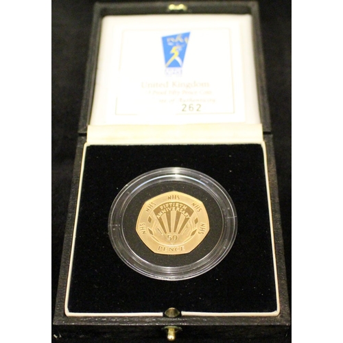 1292 - 1998 Royal Mint 50p Gold Proof National Health Service, cased/cert, SH10.