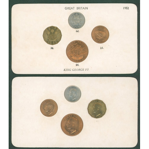 1355 - 1952 set of four coins, sixpence to farthing, all BU gems, the sixpence superb and rare in this cond... 