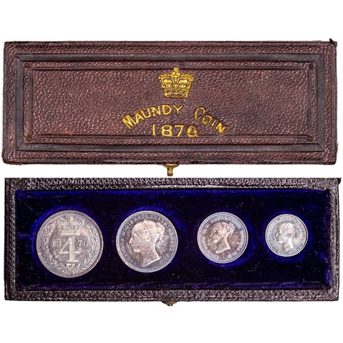 1400 - 1876 Victoria YH maundy set, UNC, once cleaned but now nicely retoned, in the original, dated, long ... 