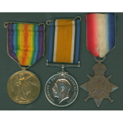 156 - Trio - 1914-15 Star, BWM & Victory to M2-114064 Pte. J. Dabbs. A.S.C. copy documents show entitlemen... 