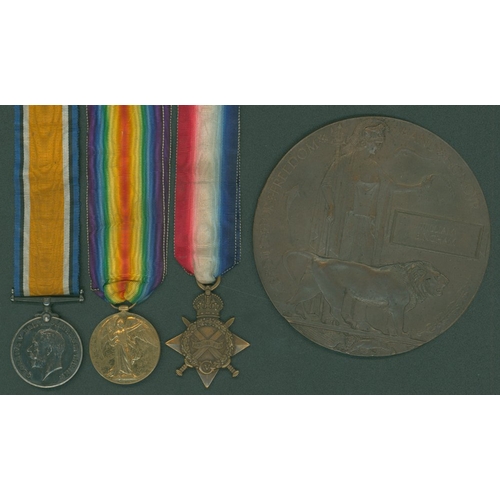 170 - Trio - 1914/15 Star, BWM & Victory to S-10140 Pte. W. G. Bingham, Gordon Highlanders, plaque named W... 