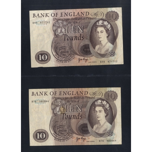 280 - Bank of England banknotes (48) in album, Peppiatt 10 shillings to Cleland £10 seen, some duplication... 