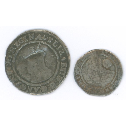 490 - 1568/7 sixpence, mm Coronet, GF with an old crease mark, plus 1575 threepence A/fine (2). S262 & S25... 