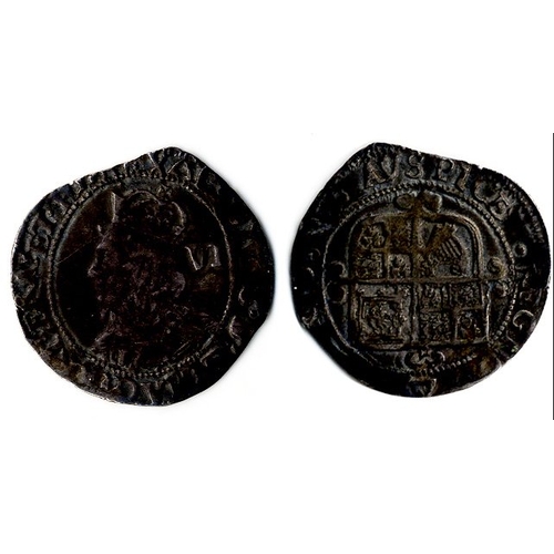 507 - Sixpence, class 4.2, second 'Aberystwyth' bust, mm Triangle (1639-40), double arched crown (late S28... 