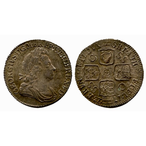 572 - 1723 shilling SSC, choice UNC with a beautiful antique tone, S3647.