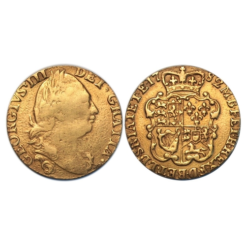 604 - 1782 guinea, F/VF, some toning, possibly ex-jewellery but the edge milling mostly good. In our exper... 