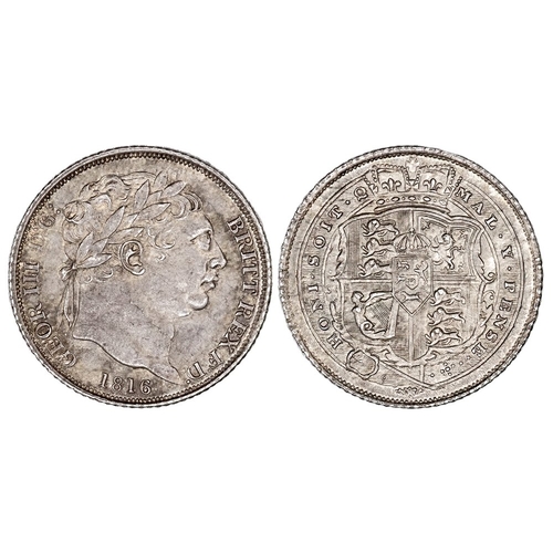 639 - 1816 sixpence, UNC with choice antique cabinet tone. S3791.