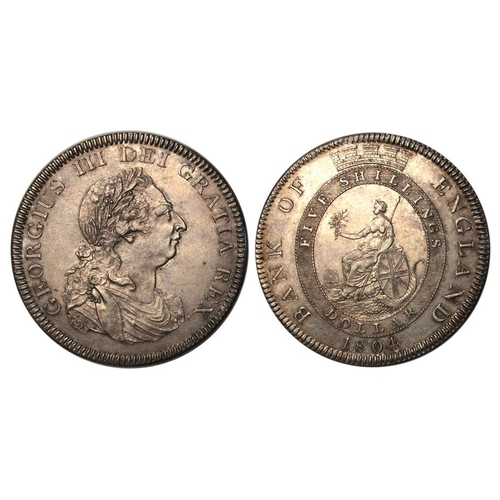 663 - 1804 Bank of England Dollar, choice GEF & prooflike under a delicate antique tone. S3768.