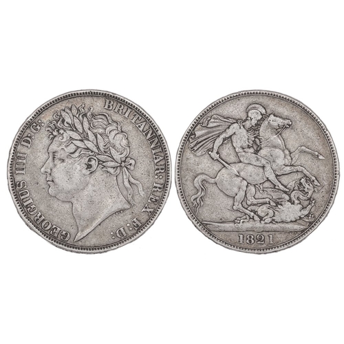 673 - 1821 crown, SECUNDO, AVF, toned. S3805.