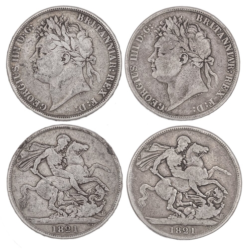 678 - 1821 crowns, SECUNDO, fine & near so (2) S3805.