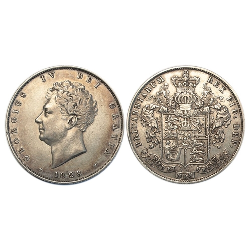 688 - 1828 halfcrown, a very strong GVF/AEF, very rare date. S3809.