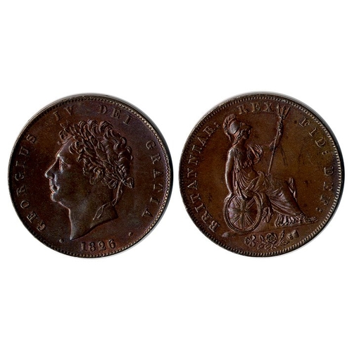 705 - 1826 halfpenny, A/UNC with traces of lustre. S3824.