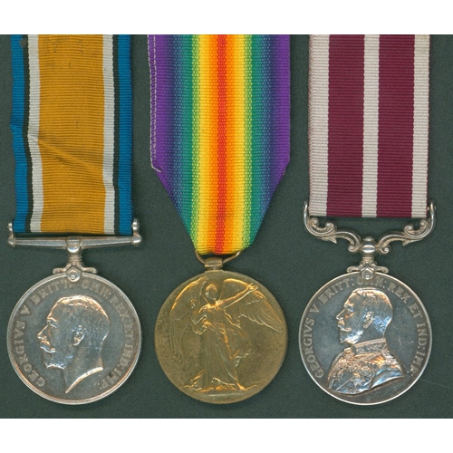 90 - Group of three - Meritorious Service Medal Geo V to 46540 C.S.M T. McGuckin, 10th North'd Fus. He is... 