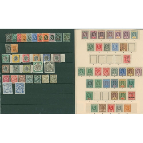 113 - BRITISH AFRICA range of M & U on album leaves or stock leaves/cards incl. Basutoland, B.E.A, Gold Co... 