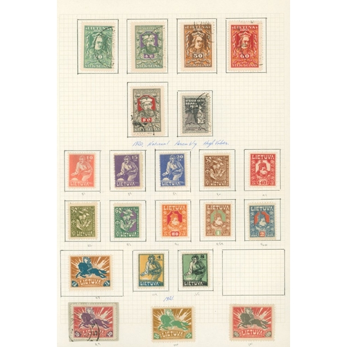 126 - BALTICS 1918-39 M & U collection in a spring back album incl. Estonia: 1918 Eesti Post diagonal ovpt... 