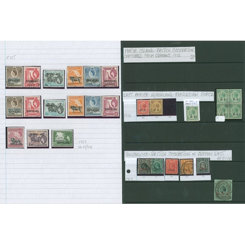 129 - BRITISH AFRICA M & U collection (all periods) on leaves incl. B.E.A 1890 vals to 4r, 1896-1901 vals ... 