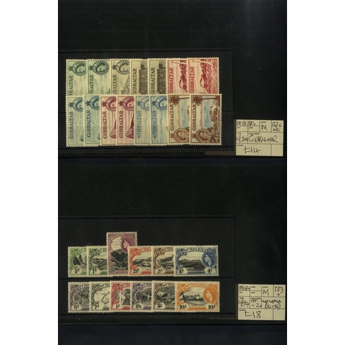 130 - EX DEALERS priced up mainly British Commonwealth material on black stock leaves, all items tagged wi... 